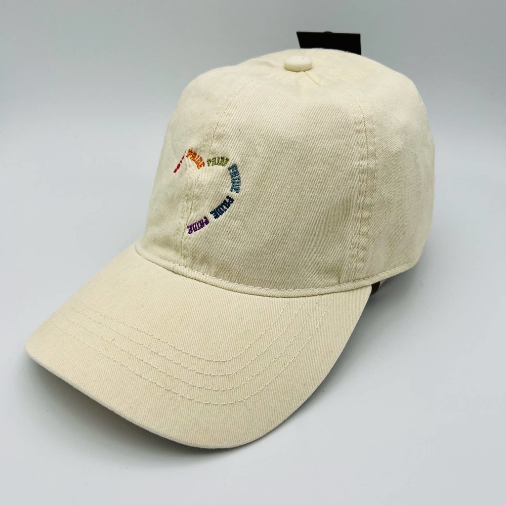 David & Young Unisex Pride Embroidered Baseball Cap One Size Rainbow Heart NWT